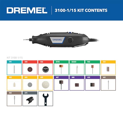 DIY Rotary Tool Kit with 15 Accessories