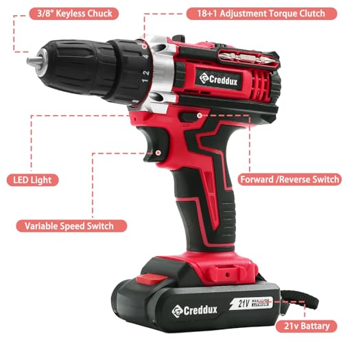 21V Cordless Drill Set with 84 Accessories for DIY Enthusiasts