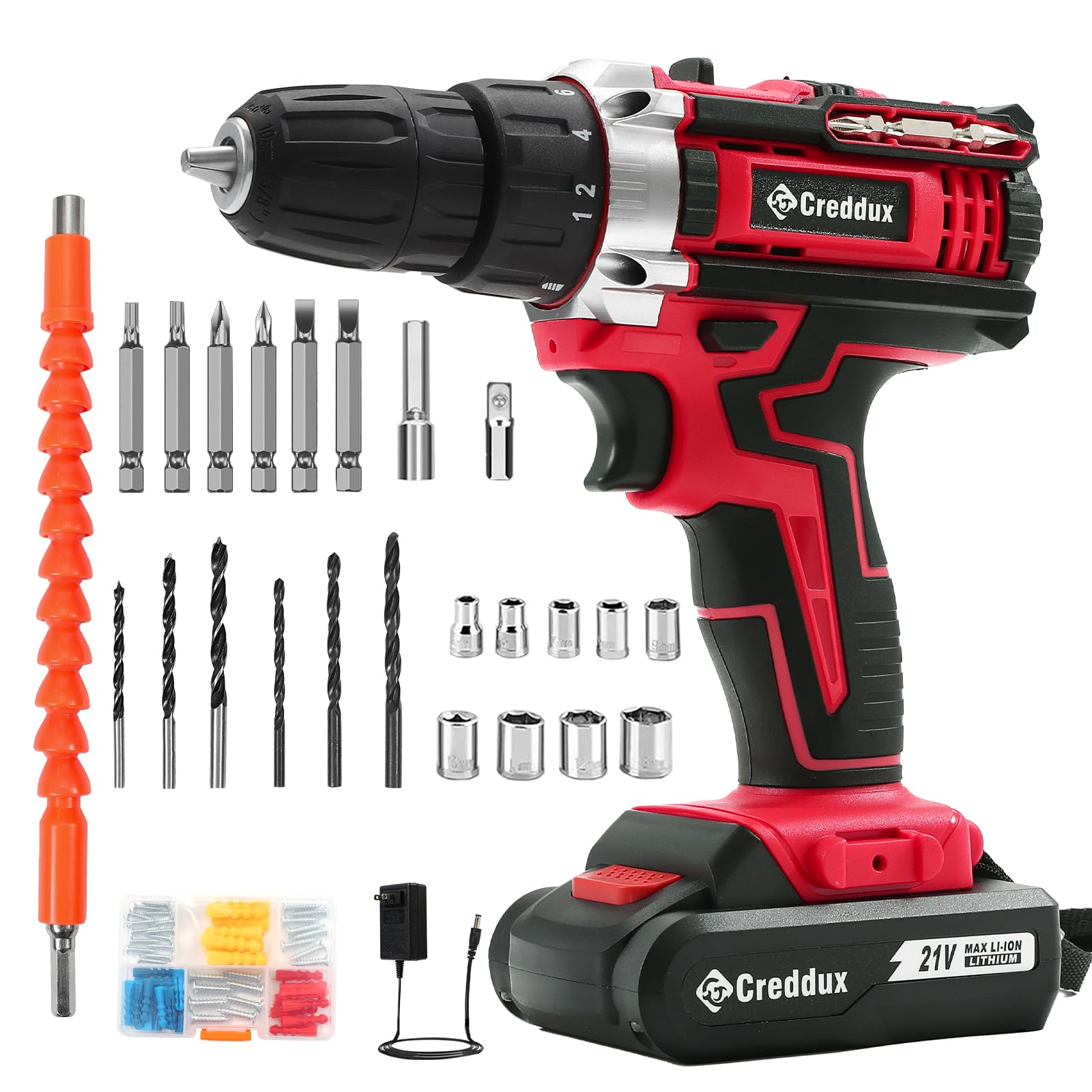 21V Cordless Drill Set with 84 Accessories for DIY Enthusiasts