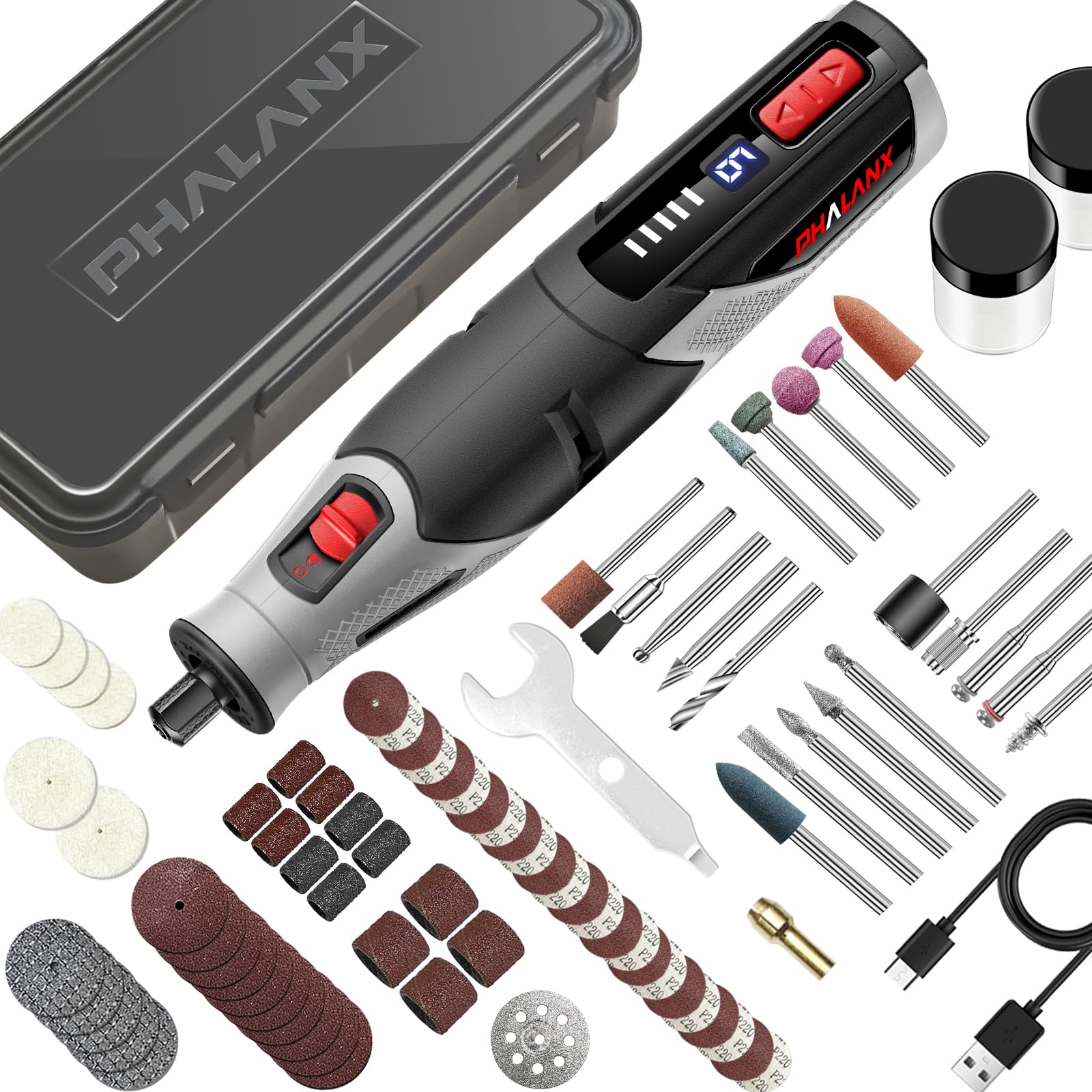 PHALANX 4V Wireless Rotary Tool Kit with 80 Accessories